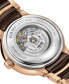 Women's Swiss Automatic Centrix Diamond (1/20 ct. t.w.) Brown High-Tech Ceramic & Rose Gold PVD Stainless Steel Bracelet Watch 31mm