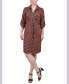 Фото #1 товара Petite Belted Roll Tab Zip Front Shirtdress