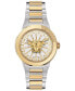 ფოტო #1 პროდუქტის Women's Swiss Medusa Infinite Diamond (1/6 ct. t.w.) Two-Tone Stainless Steel Bracelet Watch 38mm