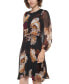 ფოტო #3 პროდუქტის Women's Floral Chiffon Long-Sleeve Dress