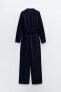 Wide-leg jumpsuit with golden buttons