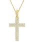 Фото #1 товара Diamond Cross 18" Pendant Necklace (1/4 ct. t.w.) in 10k Gold
