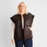 Фото #2 товара Women's Faux Shearling Lined Leather Vest - Future Collective with Reese
