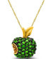 ფოტო #1 პროდუქტის Tsavorite (1-3/8 ct. t.w.) and Yellow Sapphire (1/10 ct. t.w.) Apple Pendant in 14K Gold