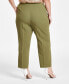 ფოტო #2 პროდუქტის Plus Size High Rise Fly-Front Ankle Pants