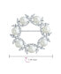 ფოტო #4 პროდუქტის Elegant Bridal Holiday Marquise CZ Cubic Zirconia Round 8MM White Simulated Pearl Wreath Circle Scarf Brooch Pin For Women Wedding