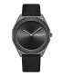 ფოტო #1 პროდუქტის Men's Modern Classic Black Genuine Leather Strap Watch 41mm