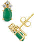 ფოტო #1 პროდუქტის Emerald (1 ct. t.w.) and Diamond (1/8 ct. t.w.) Stud Earrings in 14k Yellow Gold