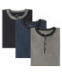 Фото #3 товара Men's Short Sleeve Henley T-Shirt-3 Pack