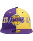 Фото #3 товара Men's Purple, Gold Los Angeles Lakers Team Split 9FIFTY Snapback Hat