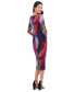 ფოტო #5 პროდუქტის Petite Swirl-Print Boat-Neck Bodycon Dress