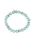 Фото #3 товара Sterling Silver Amazonite Gemstone Stretch Bracelet, Size Medium - Large