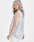 Фото #4 товара Women's Striped Sleeveless Popover Top, Created for Macy's