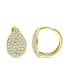 ფოტო #2 პროდუქტის Pave Teardrop Cubic Zirconia Huggie Hoop Earrings, Sterling Silver or 18K Gold over Silver