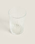 Glass tumbler with lines