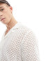 Another Influence short sleeve lace revere collar shirt in white