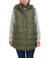 Фото #1 товара Plus Size Long Puffer Vest Jacket with Detachable Hood