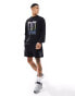 Armani Exchange side box logo sweat shorts in black co-ord Черный, L - W33.4 - фото #3