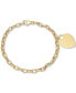 ფოტო #1 პროდუქტის Heart Pendant Chain Bracelet in 10k Gold