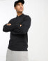 French Connection pique zip polo in black