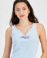 ფოტო #3 პროდუქტის Juniors' Angel Graphic-Print Cotton Tank Top