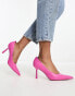 ASOS DESIGN Wide Fit Sterling mid heeled court shoes in pink