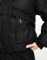 The Couture Club oversized cropped puffer jacket in black with tie hem Черный, XL - фото #3