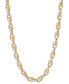 ფოტო #1 პროდუქტის Men's Two-Tone Link 22" Chain Necklace in 18k Gold-Plated Sterling Silver & White Rhodium