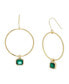 Faux Stone Gem Charm Hoop Earrings