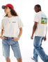 Adidas Originals sunrise back print unisex t-shirt in off white weiß, M - фото #1