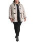 Plus Size Hooded Toggle-Front Quilted Coat