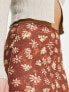 Фото #3 товара Daisy Street jersey maxi skirt in brown tie dye floral