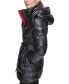 Фото #3 товара Karl Lagerfeld Womens Shine Hooded Short Belted Puffer Coat