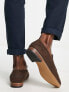 ASOS DESIGN loafers in brown faux suede with natural sole