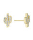 ფოტო #1 პროდუქტის Cubic Zirconia (0.24 ct.t.w) Cactus Stud Earrings in 18K Gold Plated over Sterling Silver