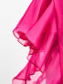 Фото #5 товара ASOS DESIGN scoop back chiffon ruffle hem mini dress in hot pink