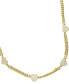 ფოტო #2 პროდუქტის 16.5-2.5" Adjustable 14K Gold Plated Curb Chain with Crystal Hearts Necklace