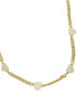 Фото #2 товара 16.5-2.5" Adjustable 14K Gold Plated Curb Chain with Crystal Hearts Necklace