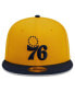 ფოტო #3 პროდუქტის Men's Gold, Navy Philadelphia 76ers Color Pack 2-Tone 9FIFTY Snapback Hat