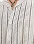 Фото #3 товара South Beach linen blend beach shirt in white with black stripe