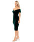 ფოტო #3 პროდუქტის Women's Velvet Off-The-Shoulder Midi Dress