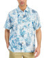 Фото #1 товара Men's Bird's-Eye View Tropical-Print Button-Down Silk Camp Shirt