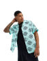 Lacsote all over logo graphics short sleeve shirt in green