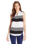 Фото #1 товара Топ NY Collection Sleeveless Stripe Blouse Black White M