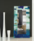 'Crore I' Rectangular On Free Floating Printed Tempered Art Glass Beveled Mirror, 72" x 36"