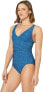 Фото #2 товара TYR Women's 168308 Mantra V Neck Controlfit Turquoise Swimwear Size 10