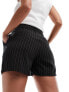 Pimkie high waisted tailored shorts in grey pinstripes