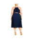 ფოტო #3 პროდუქტის Plus Size Halter Pleat Dress