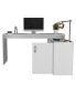 Dallas L-Shaped Home Office Desk, Two Shelves, Single Door Cabinet