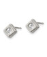 ფოტო #3 პროდუქტის Stainless Steel Brushed with CZ Diamond-shaped Earrings